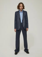 PENNYBLACK Navy Tailored Blazer in Glazed Sheen Finish