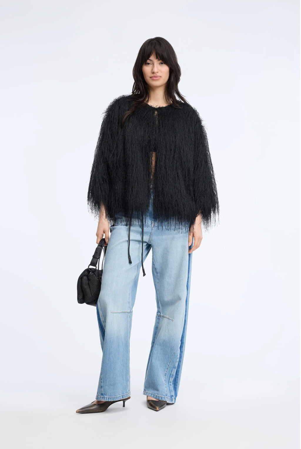 MUNTHE Black Fringe Jacket