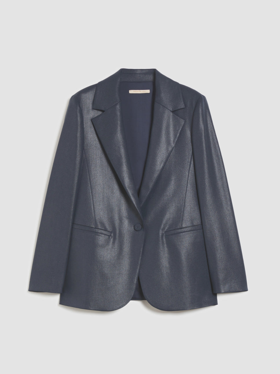 PENNYBLACK Navy Tailored Blazer in Glazed Sheen Finish