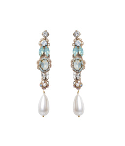 St. Erasmus Aqua Blue Statement Dangler Handmade Earrings