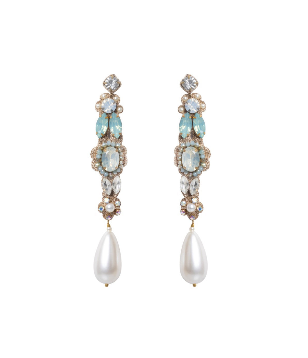 St. Erasmus Aqua Blue Statement Dangler Handmade Earrings