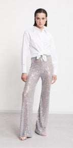 Ottod’Ame White 100% Cotton Shirt with Disc sequins