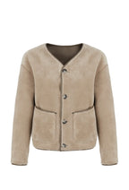 URBANCODE Reversible Mink Faux Fur & Suede Collarless Jacket