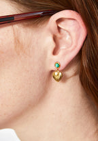 NALI Pink & Gold Heart Earrings