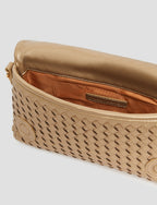 PENNYBLACK Gold Woven Bag with Interchangeable Shoulder Straps