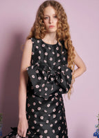 Sister Jane Black Rose Bells Jacquard Bow Dress