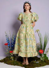 Load image into Gallery viewer, DREAM Sister Jane Green Blue Pasqueflower Jacquard Midi Dress
