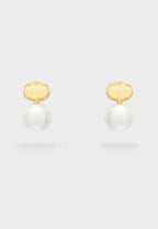 NALI Yellow Gemstone & Pearl Earrings