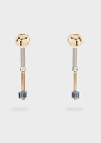 NALI Gold & Silver / Black Crystal Drop Earrings