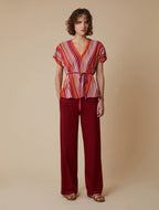 PENNYBLACK Burgundy Cotton Jersey Trousers