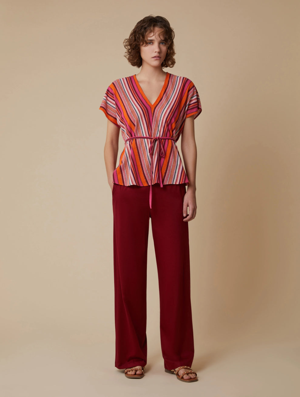 PENNYBLACK Burgundy Cotton Jersey Trousers