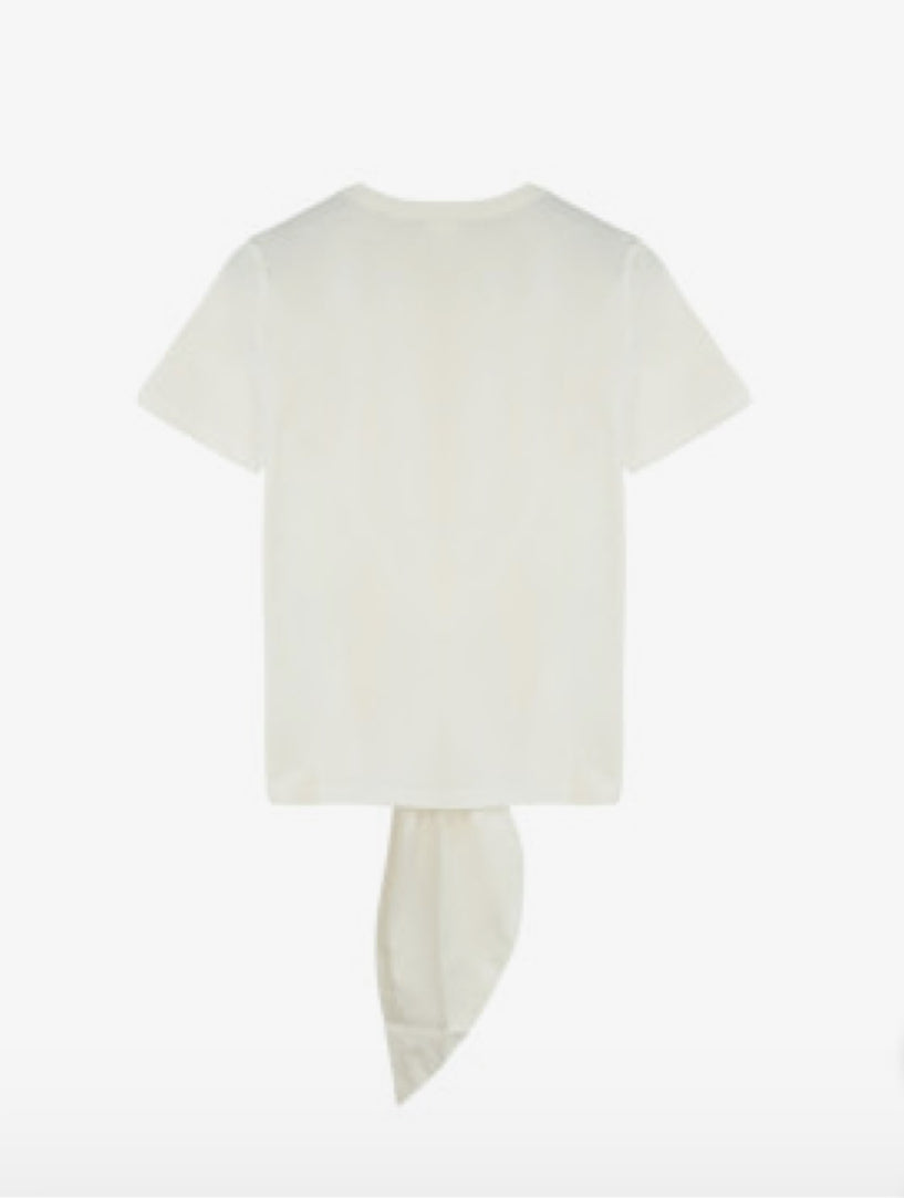 PENNYBLACK White T-Shirt with Front Bow Tie