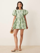 Load image into Gallery viewer, DREAM Sister Jane Clover Jacquard Mini Dress in Sage Green
