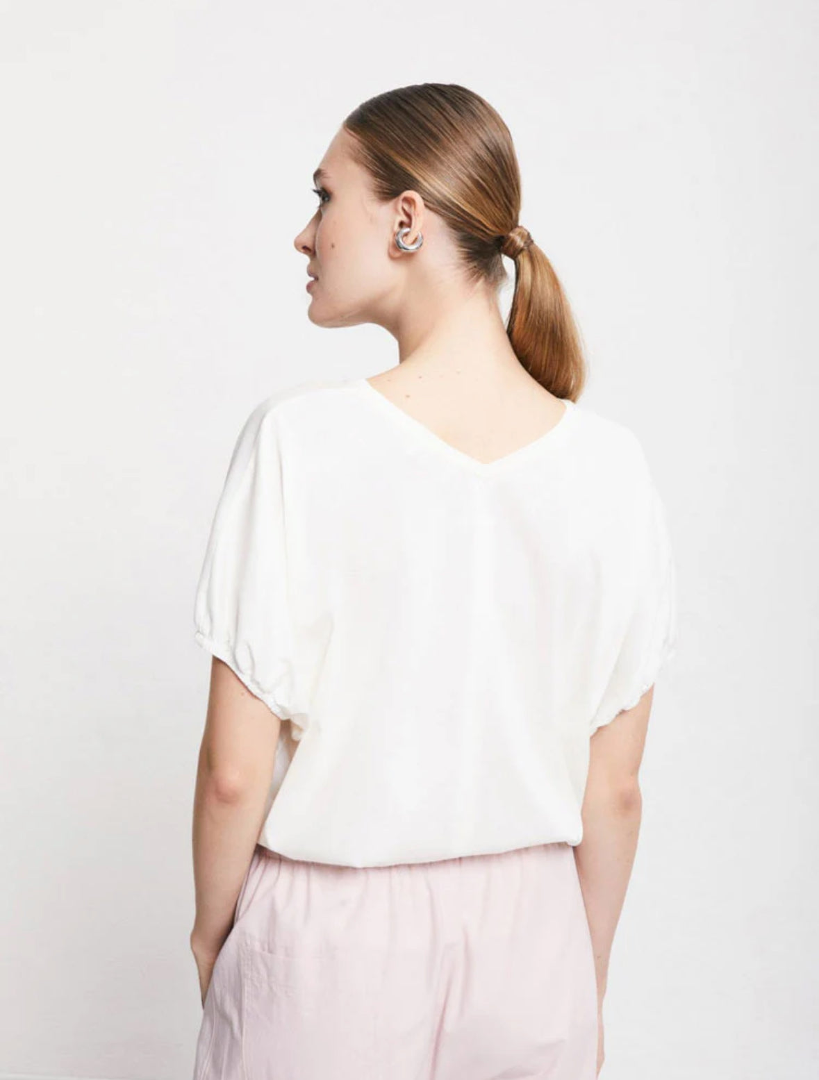 Ottod’Ame Cream V-Neck T-Shirt