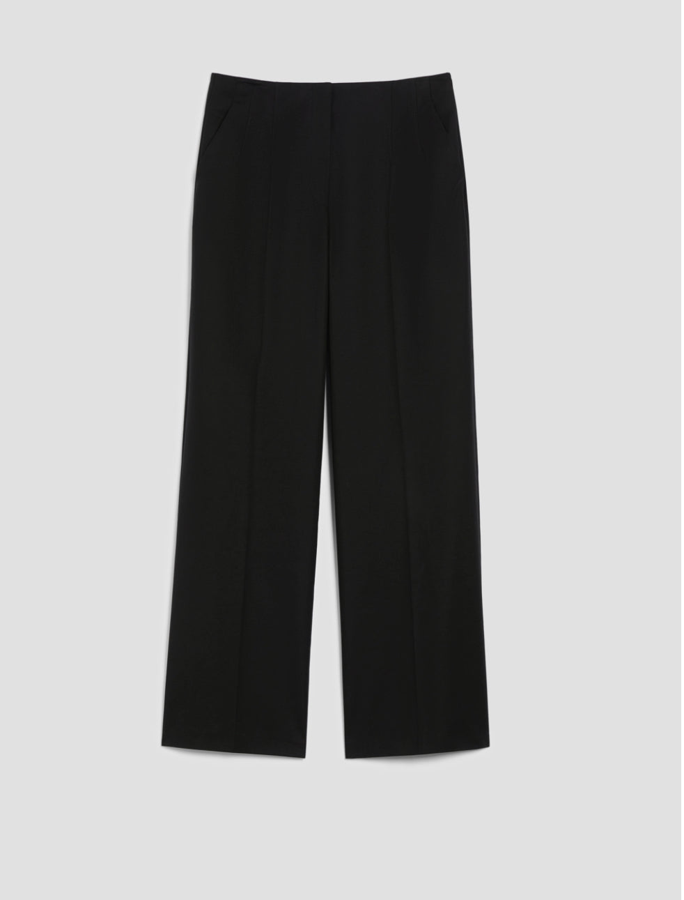 PENNYBLACK Wide-Fit Double-Woven Black Cotton Trousers