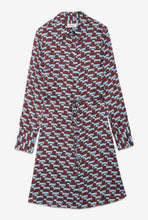 Load image into Gallery viewer, Ottod’Ame Blue &amp; Burgundy Print Shirt Mini Dress
