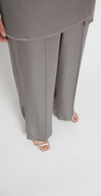 Ottod’Ame Pewter Grey High Waisted Satin Viscose Trousers