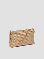 PENNYBLACK Gold Woven Bag with Interchangeable Shoulder Straps