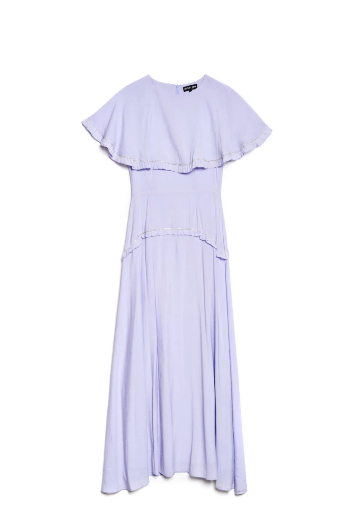 Sister Jane Lilac Cape Dress with Diamante Trim