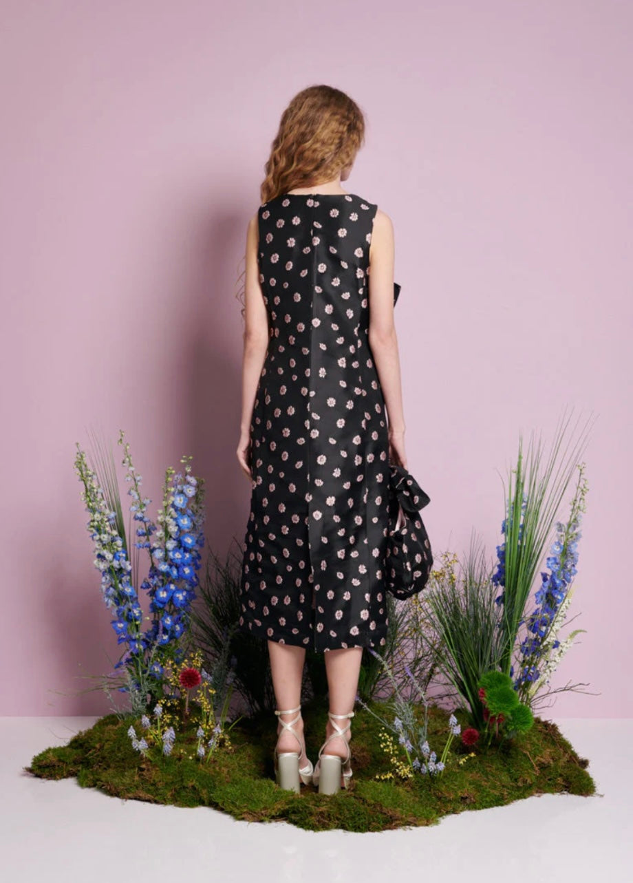 Sister Jane Black Rose Bells Jacquard Bow Dress