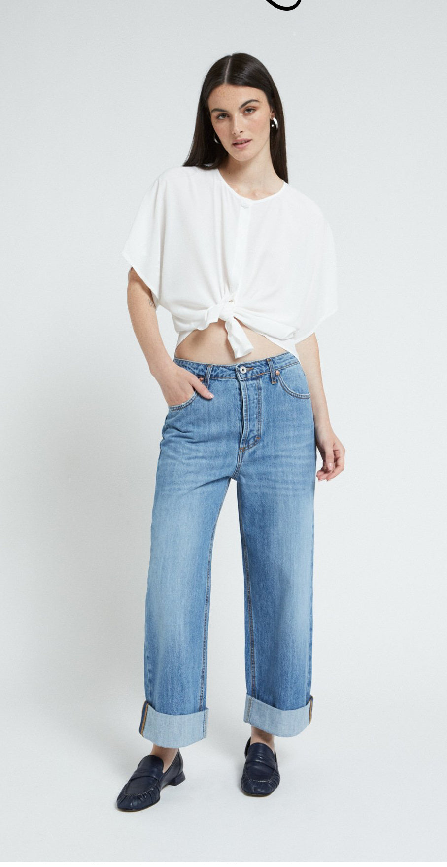 Ottod’Ame Blue Denim Jeans with Cuff