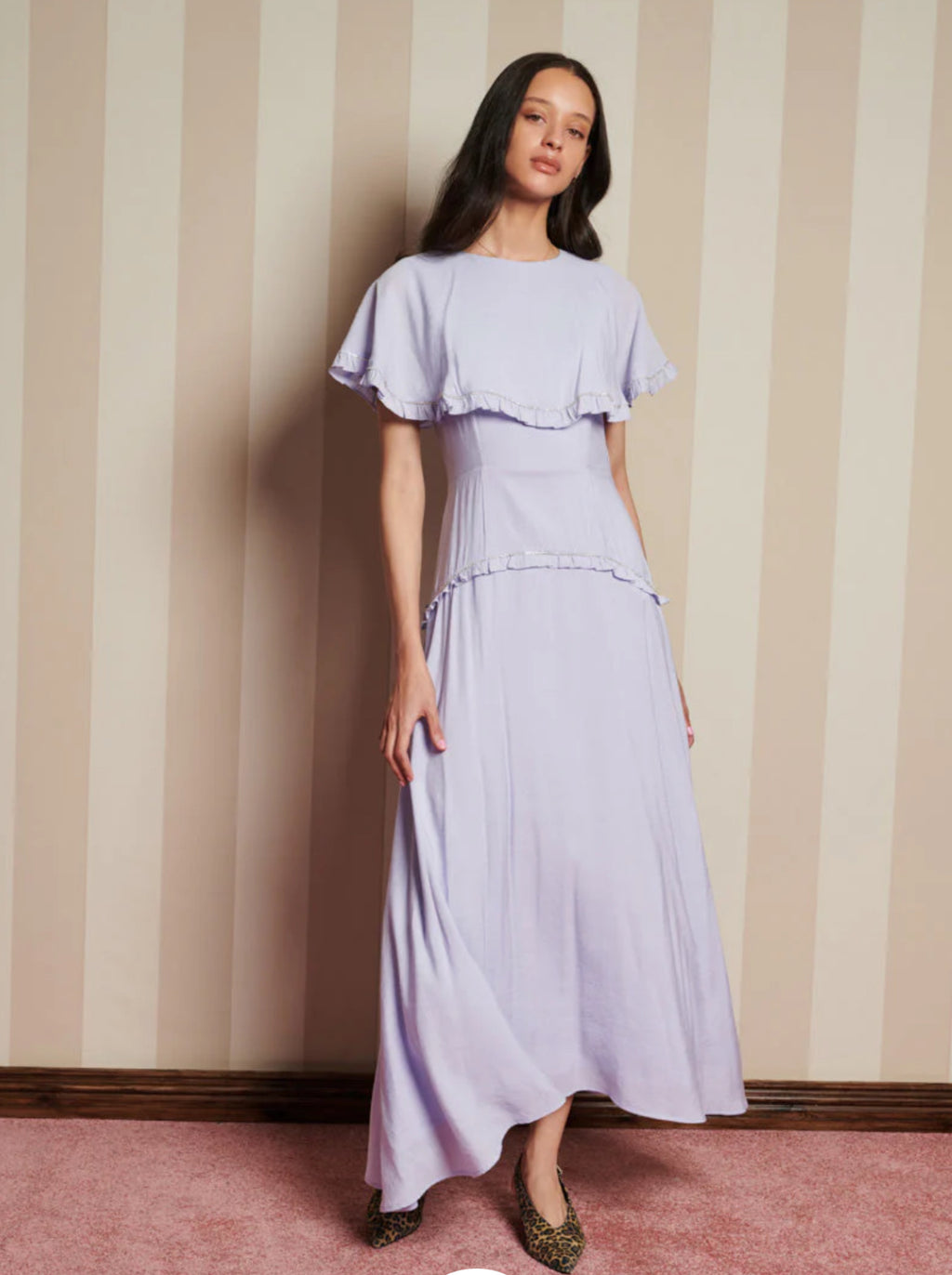 Sister Jane Lilac Cape Dress with Diamante Trim
