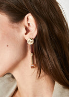 NALI Gold & Bronze Crystal Drop Earrings