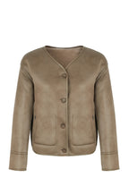 URBANCODE Reversible Mink Faux Fur & Suede Collarless Jacket
