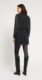 Ottod’Ame Viscose Mini Dress in Check Print