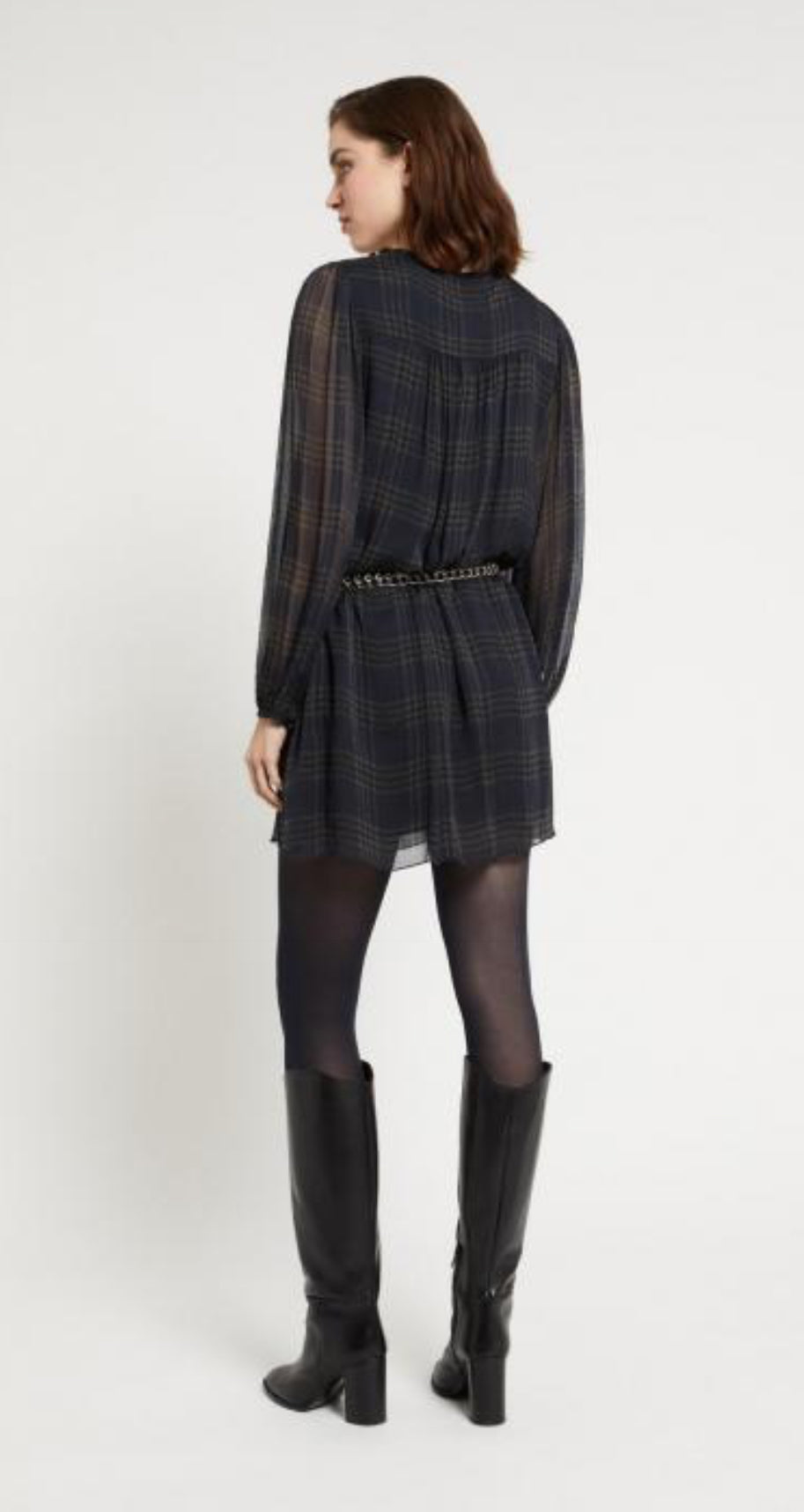 Ottod’Ame Viscose Mini Dress in Check Print