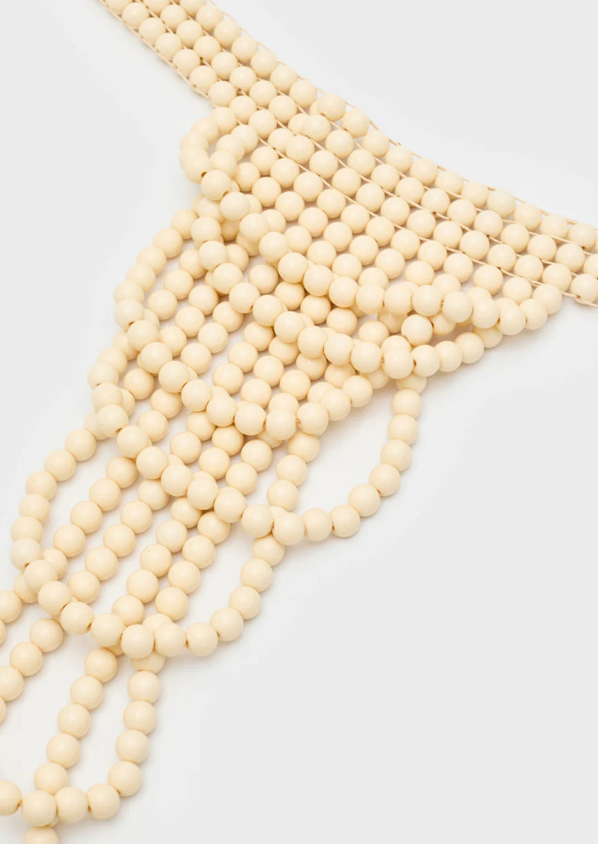 NALI Cascading Necklace in Cream Pearls