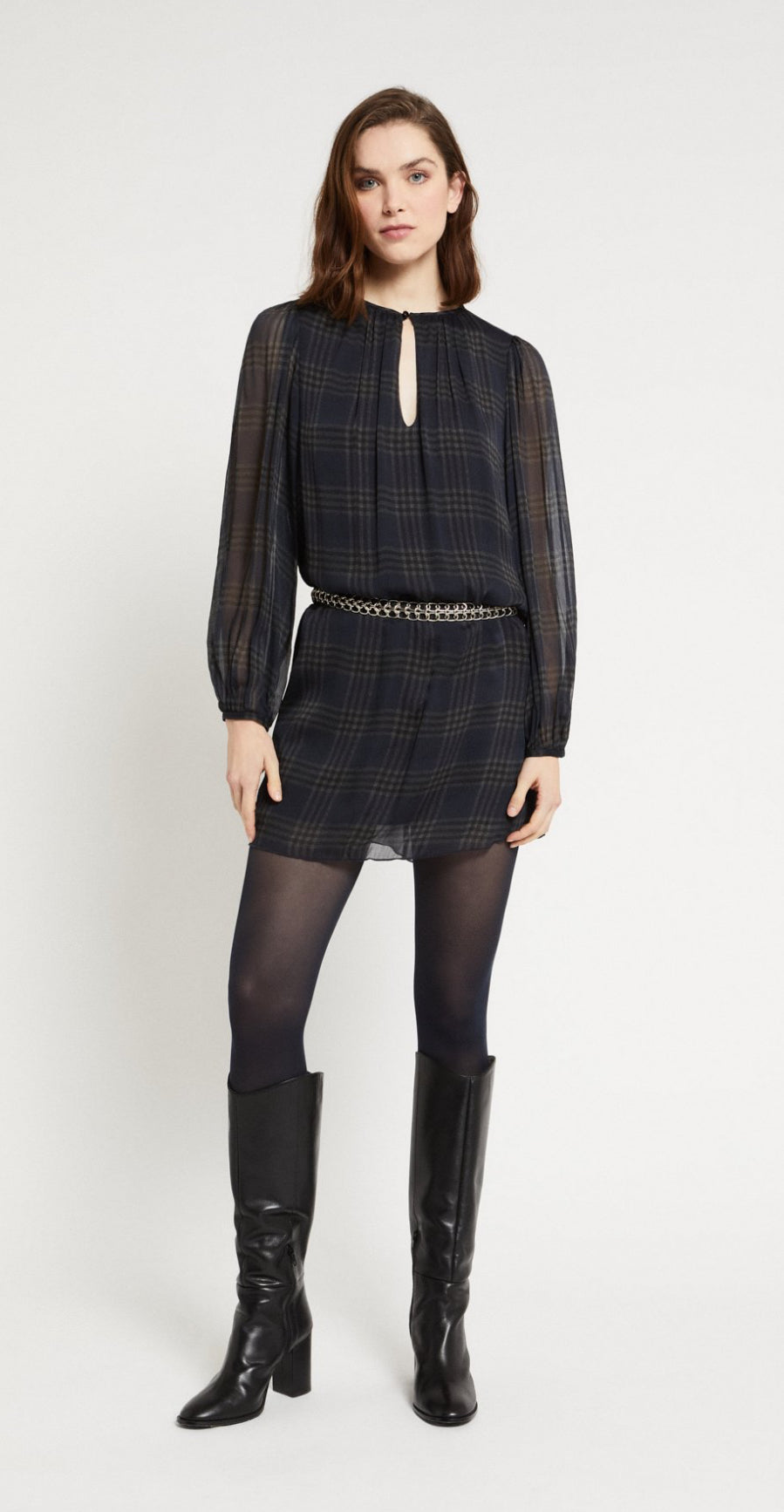 Ottod’Ame Viscose Mini Dress in Check Print