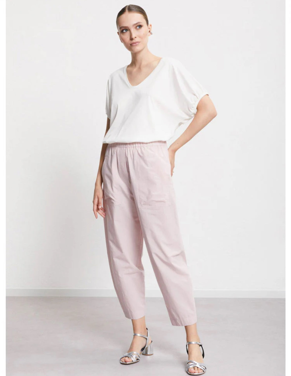 Ottod’Ame Cream V-Neck T-Shirt