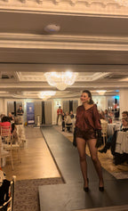 Ottod’Ame Bronze Sequin Mini Shorts