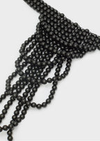 NALI Cascading Necklace in Black Pearls