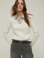 PENNYBLACK Stud and Eyelet Black Italian Leather Belt