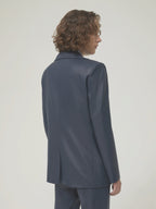 PENNYBLACK Navy Tailored Blazer in Glazed Sheen Finish