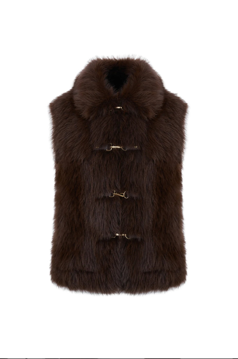 URBANCODE Reversible Brown Faux Fur Gilet