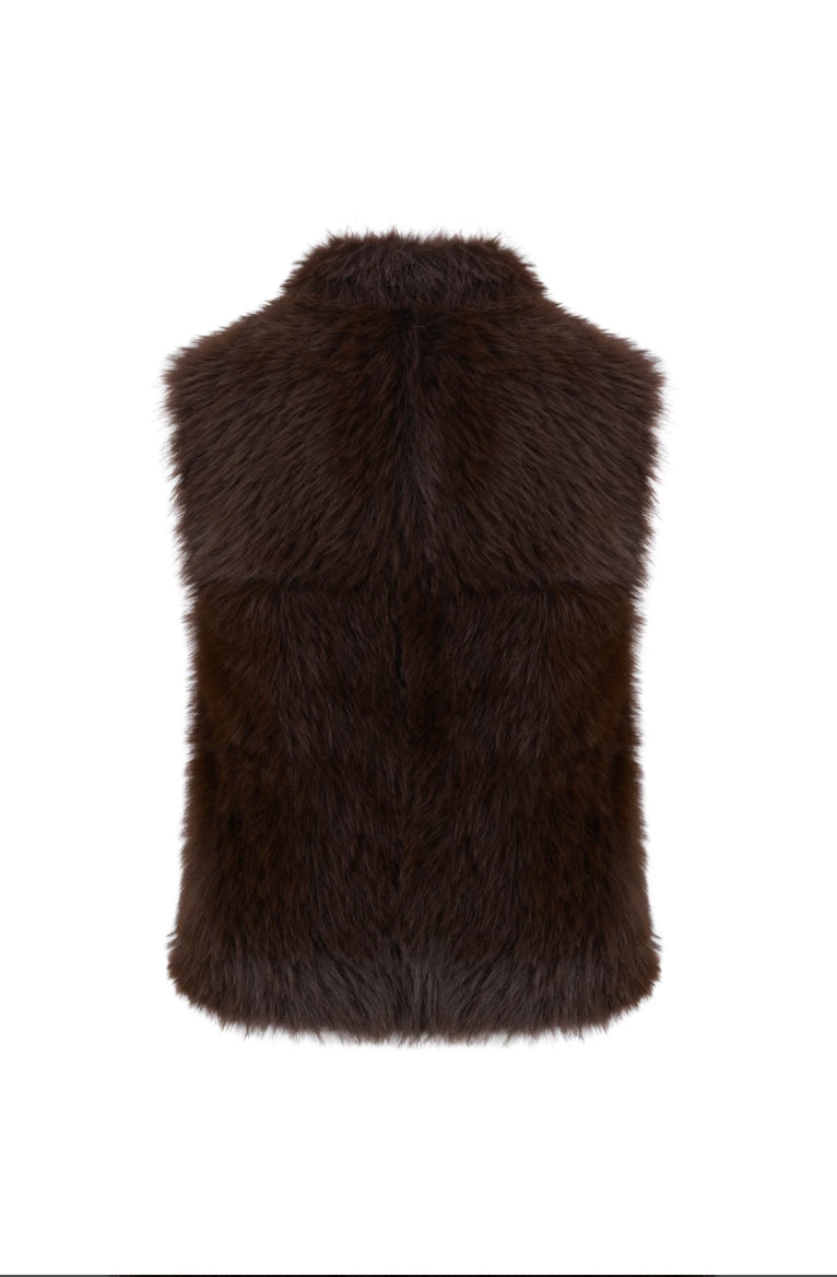 URBANCODE Reversible Brown Faux Fur Gilet