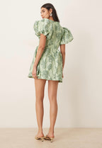 DREAM Sister Jane Clover Jacquard Mini Dress in Sage Green