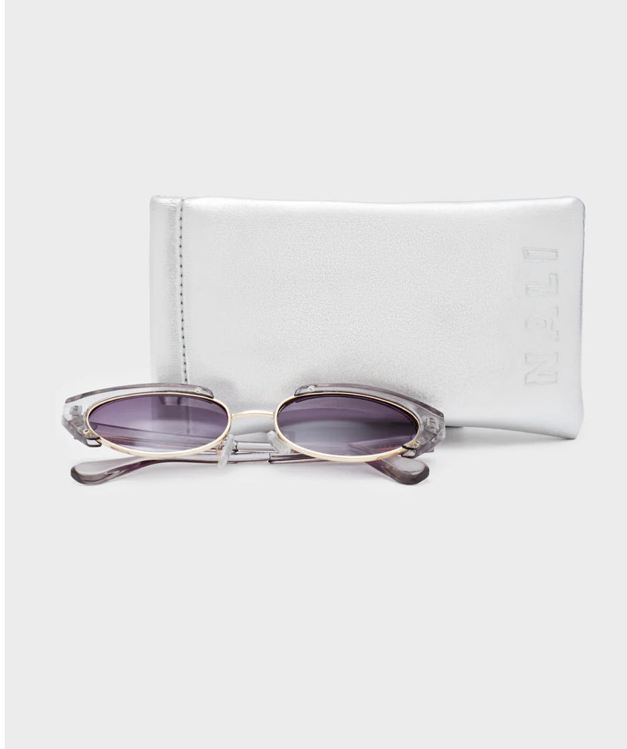 NALI Black Marble & Gold Cat Eye Sunglasses