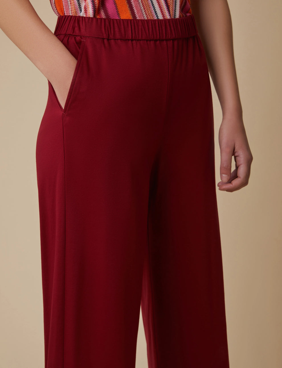 PENNYBLACK Burgundy Cotton Jersey Trousers