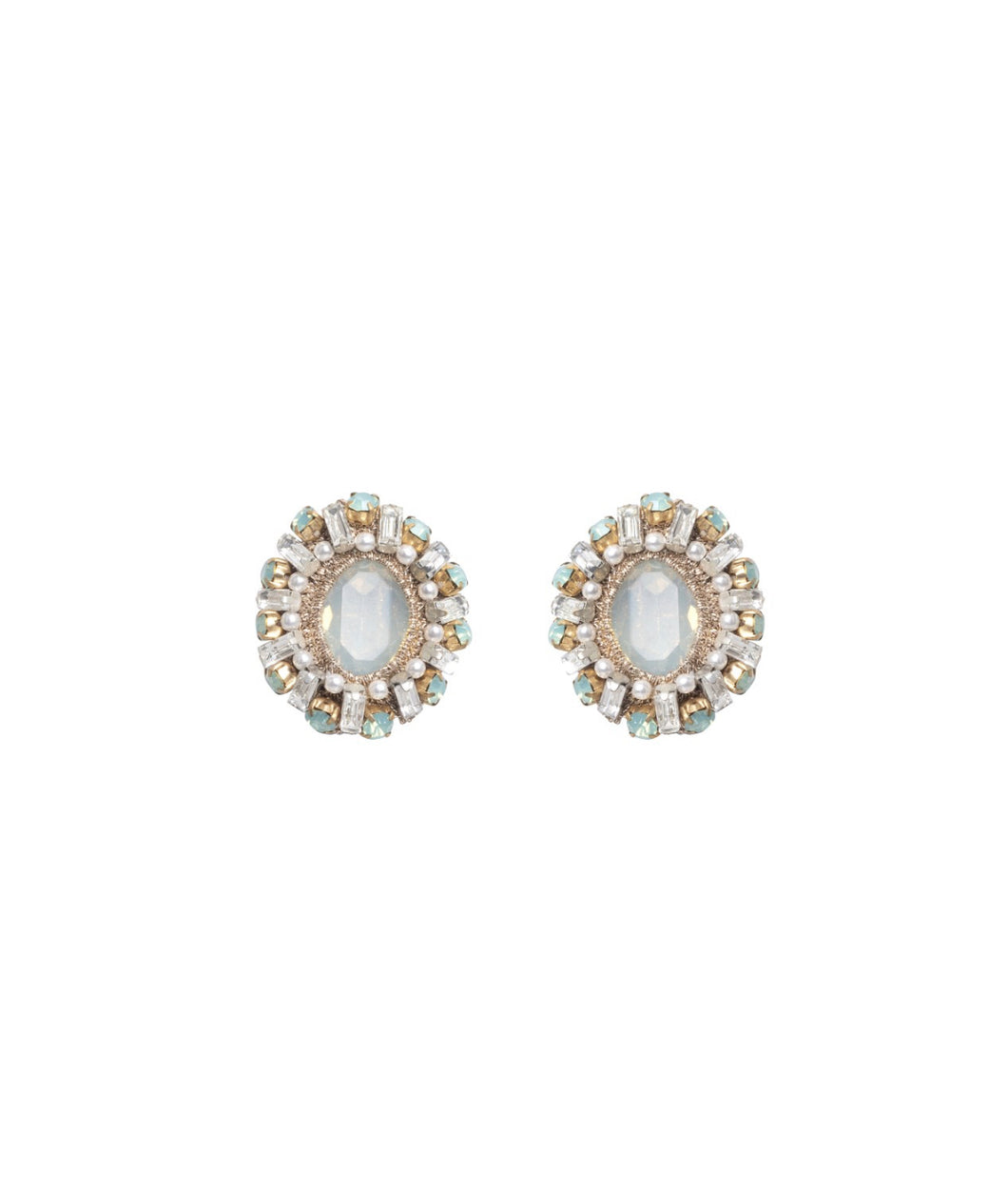 St. Erasmus Handmade Clip-On Earrings in Aqua Colour