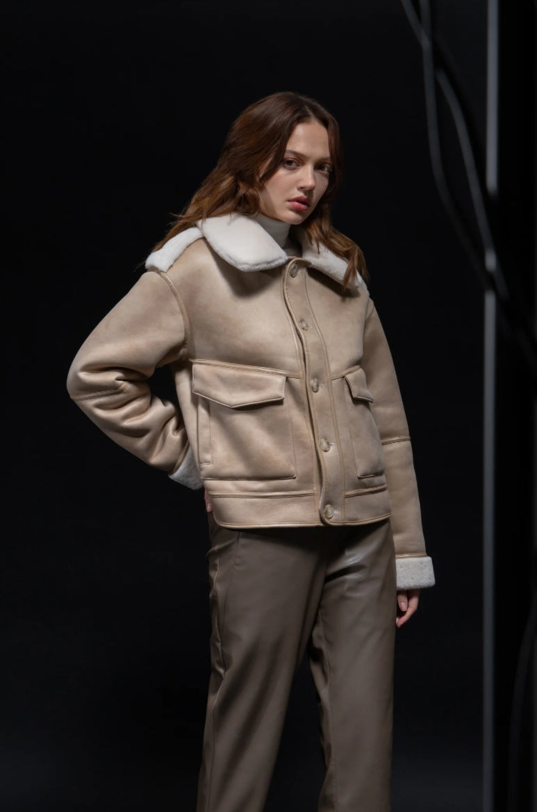 URBANCODE Cream Reversible Aviation Jacket