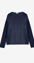 Ottod’Ame Navy Long Sleeve Blouse
