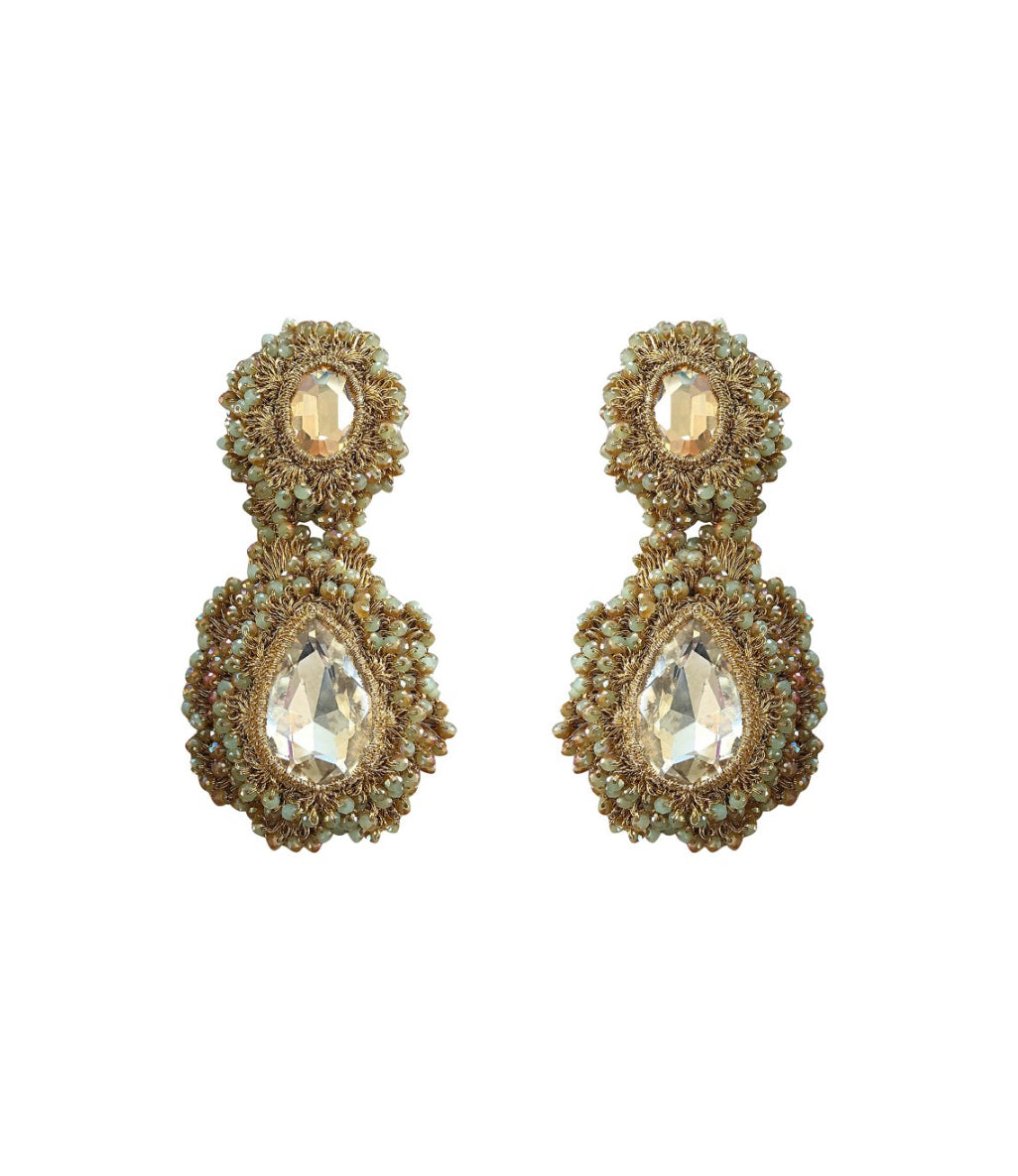 St. Erasmus Gold Baroque Statement Handmade Earrings
