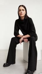 Ottod’Ame Black Sparkle Lurex Palazzo Pants