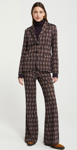 Ottod’Ame Navy & Brown Milano Print Trousers
