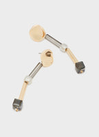 NALI Gold & Silver / Black Crystal Drop Earrings