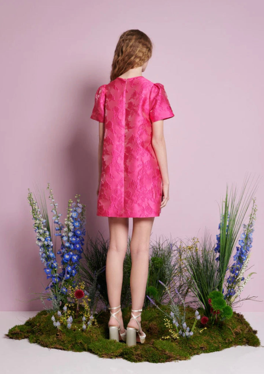 Sister Jane Cerise Pink is Foxglove Jacquard Mini Dress